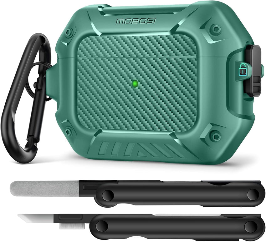 AirPods Case with Lock & Keychain & Cleaner Kit